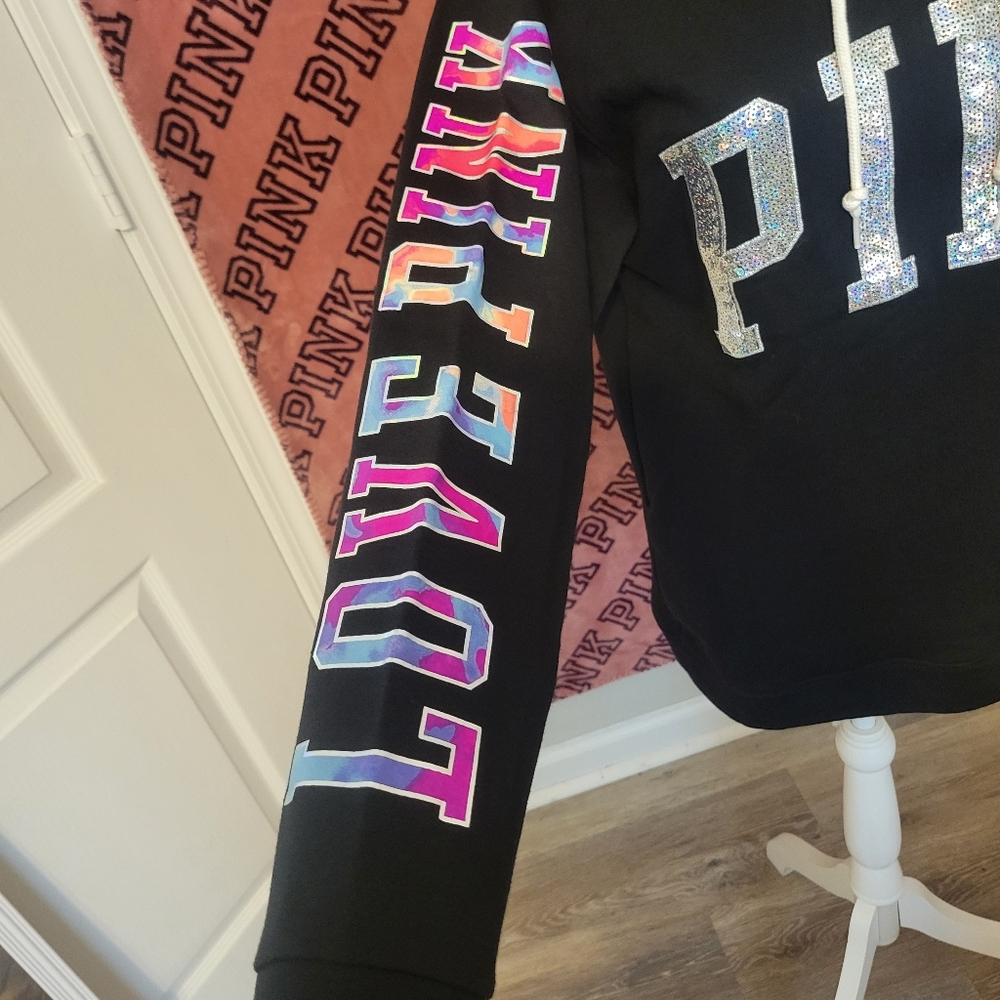 VS PINK WATERCOLOR BLING HOODIE - Picture 5 of 10